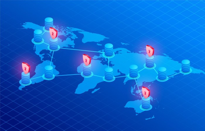 World map with digital network connections representing global IP allocation infrastructure