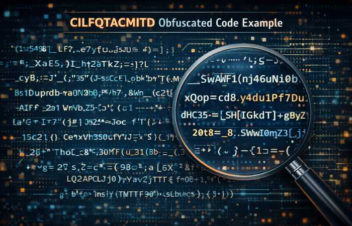 obfuscated code with random strings in programming environment