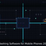 A smartphone connected to a laptop via USB cable during a mobile phone flashing process